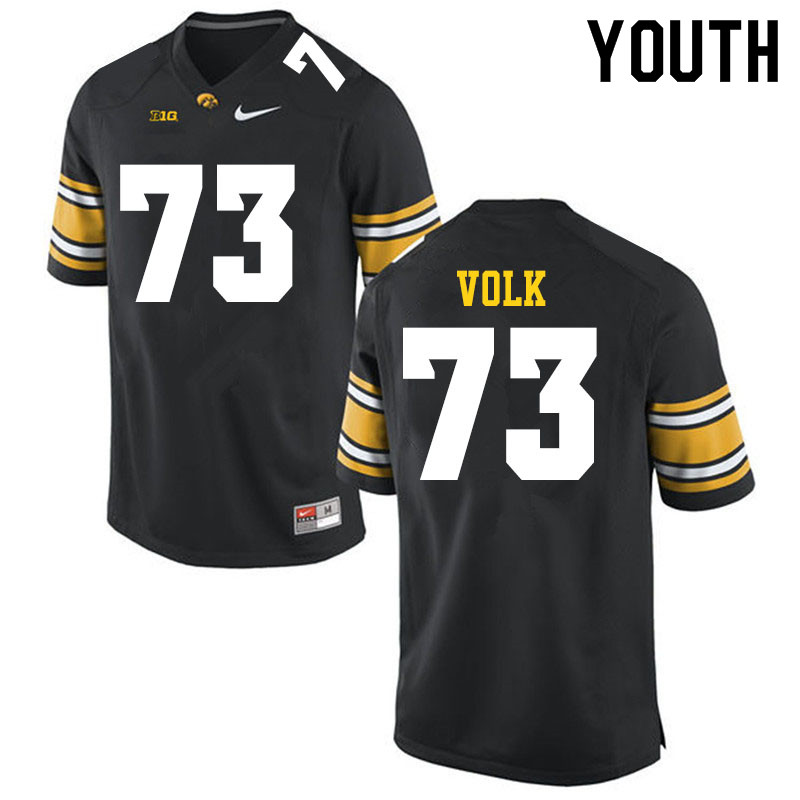 Youth #73 Josh Volk Iowa Hawkeyes College Football Jerseys Sale-Black - Click Image to Close